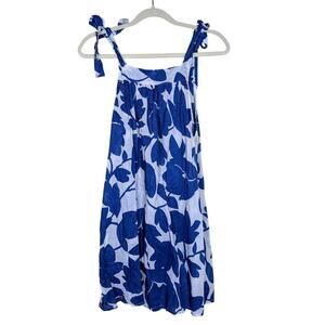 Echo Women's Blue & White Flowers Beach Sundress, Coverup Size M